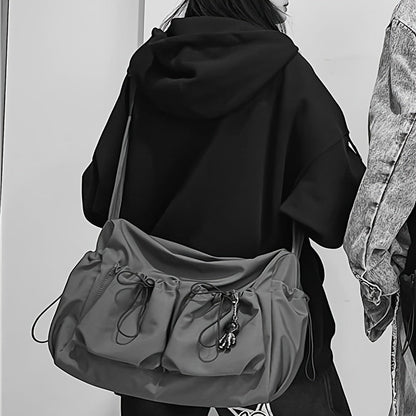 UrbanLiner Nylon Messenger Bag – Black Shoulder Bag with Zipper for Daily Use | Karnz