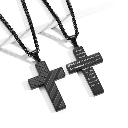 BowLift | IronPride Cross American Flag Cross Necklace