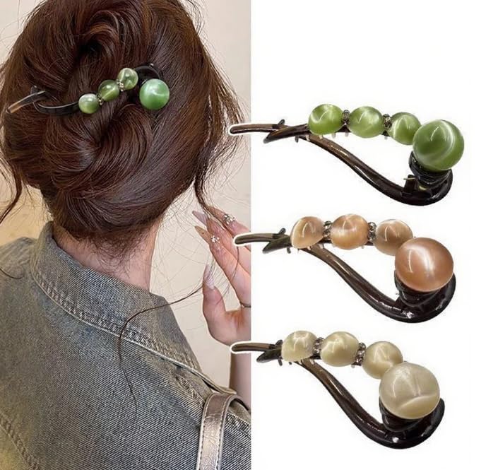 Elegant Rose Pearl Twist Hair Clip Bowlift