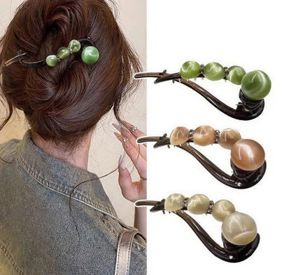 Elegant Rose Pearl Twist Hair Clip Bowlift