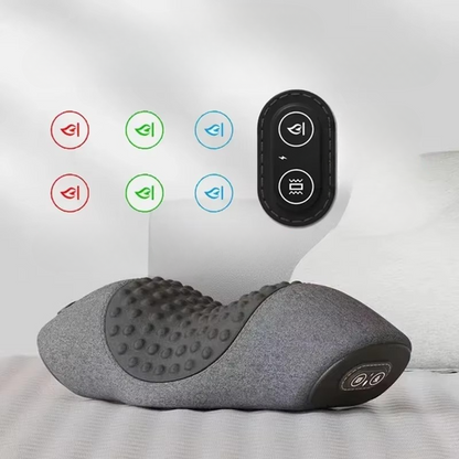 BowLift | Rechargeable Heated Neck Massage Pillow with Cervical Support and Vibration