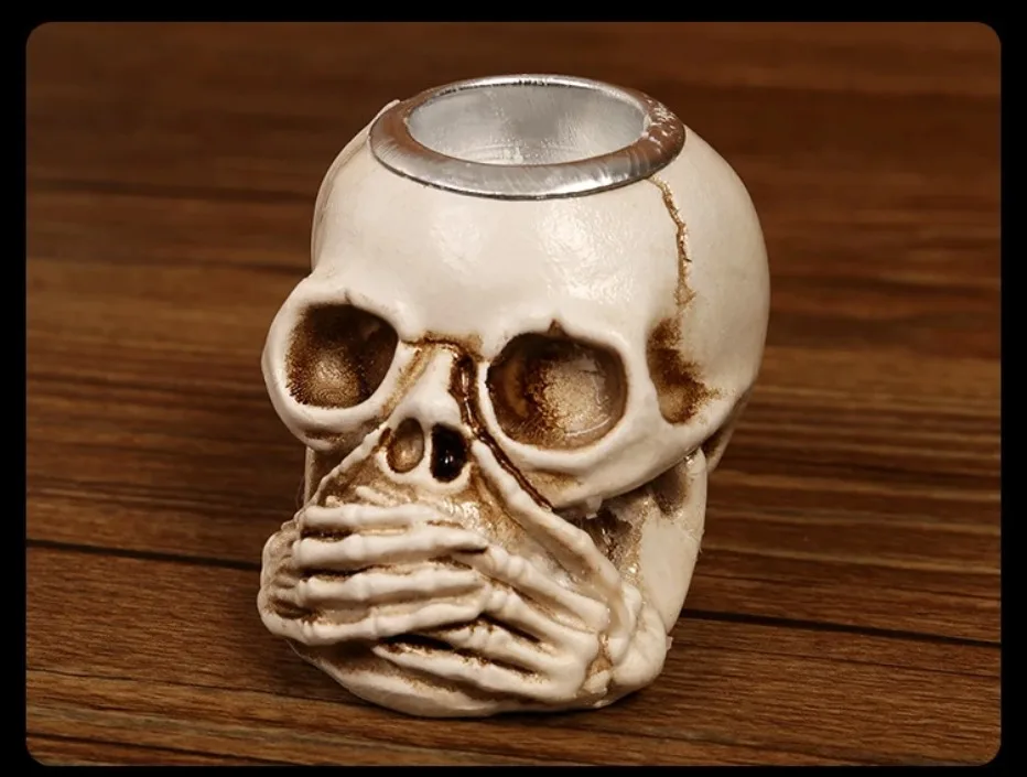 Frendorf | Skull Glow Skullight 3pc Halloween Skull Candlestick Set