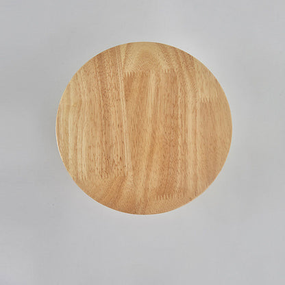 Skanto | Modern Minimalist Round Irregular Oval Wood LED Wall Lamp for Living Room