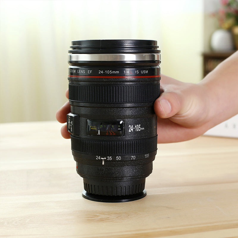 Camera Lens Inspired Insulated Mug Coffee Cup | Skanto