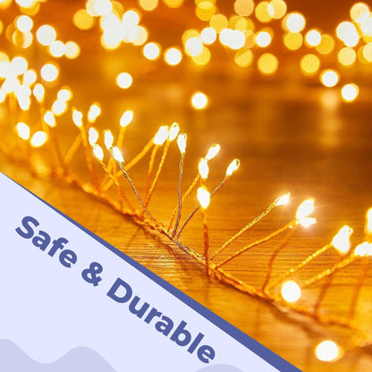 LED Firecracker String Lights – Dazzling Copper Wire Sparkle Bowlift