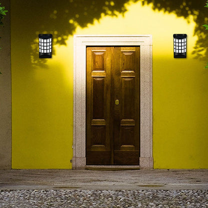 Skanto | Solar Flame LED Half Column Outdoor Wall Lamp