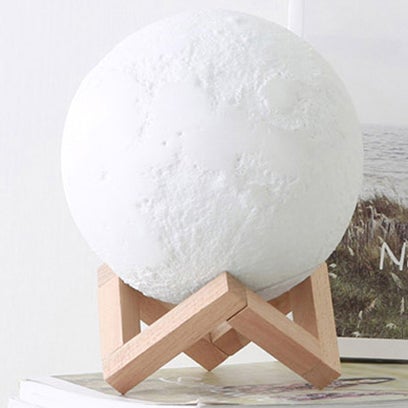 Skanto | Creative Mini Rechargeable 3D Printed Moon 1-Light LED Table Lamp