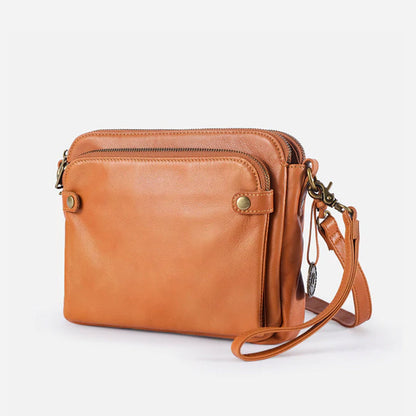 Skanto | Three-layer leather crossover shoulder and clutch bag