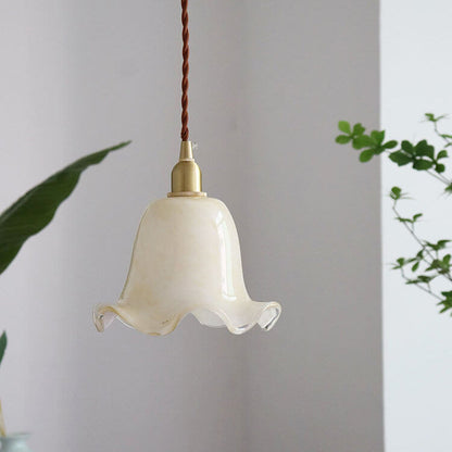 Skanto | Vintage Creative Flower Brass Glass 1-Light Pendant Lamp