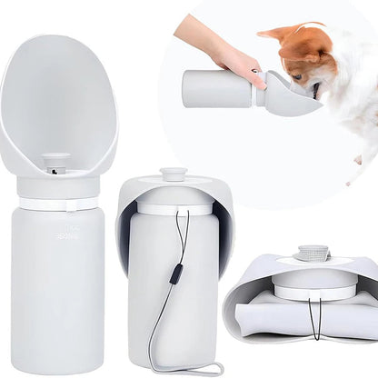 Skanto | 550ml Foldable & Leak-Proof Pet Water Bottle for Travel