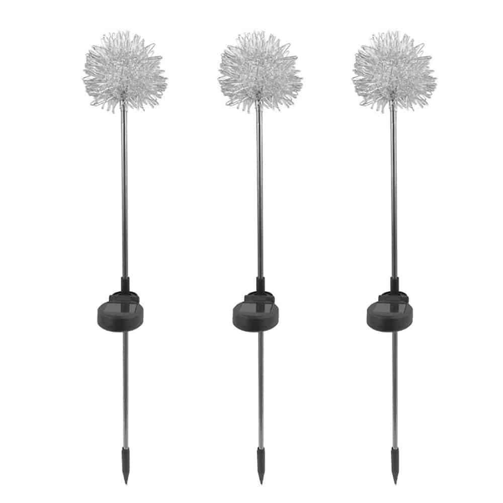 Solar LED Garden Lamp (2 pieces) Dandelion Design with Spike | Karnz