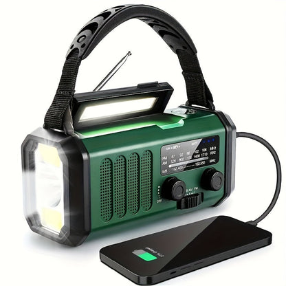 Karnz | StormMate X10 Emergency Radio with 10,000 mAh Powerbank | Solar, Crank & USB-C | LED Light, SOS Alarm & Compass | AM/FM/NOAA
