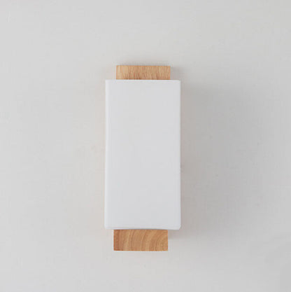 Kalsten | Modern minimalist solid wood square glass column 1-light wall sconces lamp