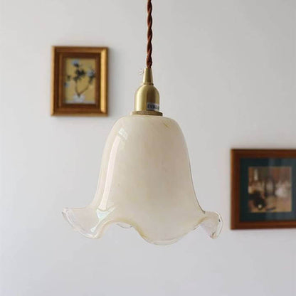 Skanto | Vintage Creative Flower Brass Glass 1-Light Pendant Lamp