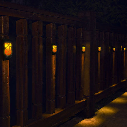 Skanto | Solar Flame LED Half Column Outdoor Wall Lamp