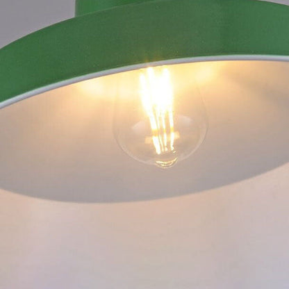 Skanto Skanto | RetroDome Industrial Vintage Pendant Lamp | Green Iron Dome Design | Single Light | Rustic Ceiling Lighting