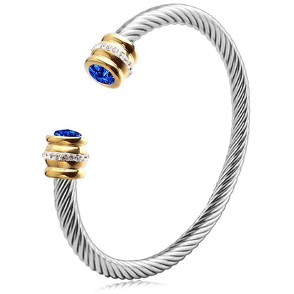 BowLift | Personalized Birthstone Ends Twist Cuff Bracelets