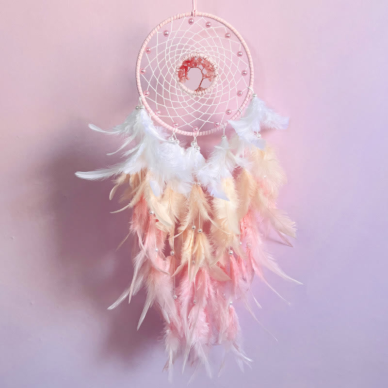 Skanto | Crystal Tree Of Life Feather Glow Dreamcatcher