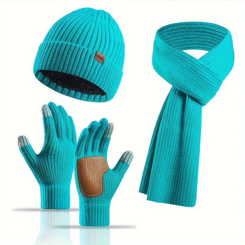 Skanto | Winter Comfort Set – Knit Hat, Scarf, and Gloves for Unisex