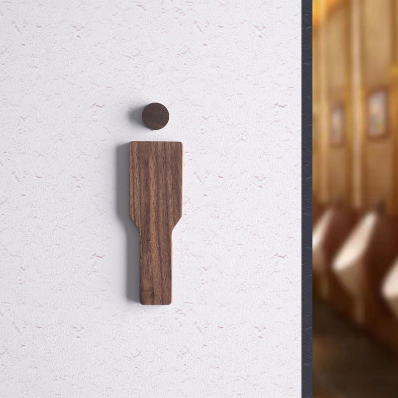 Skanto | Set of Three Toilet Seat Signs in Dark Walnut – Men & Women – Adhesive