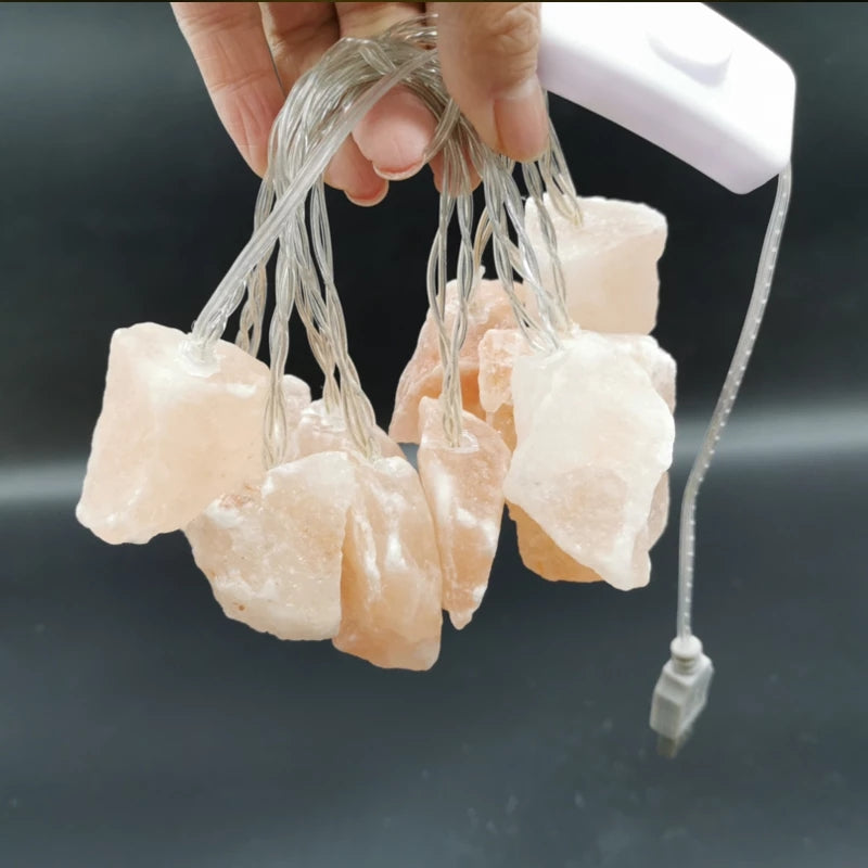 Skanto | SolaraGleam Himalaya Salt Light Source | Warm Amber Light | Portable Natural Crystal Decoration for Home
