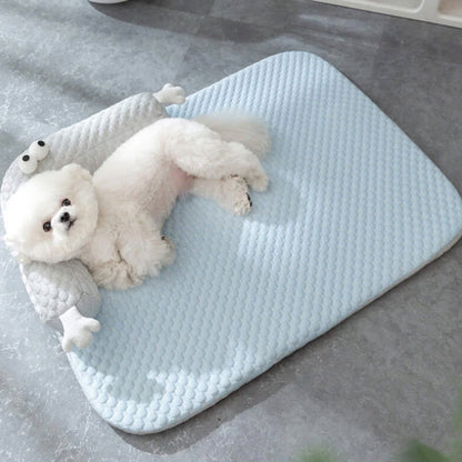 Cooling Pet Bed with Neck Protection Breathable Supportive Washable | Brehn