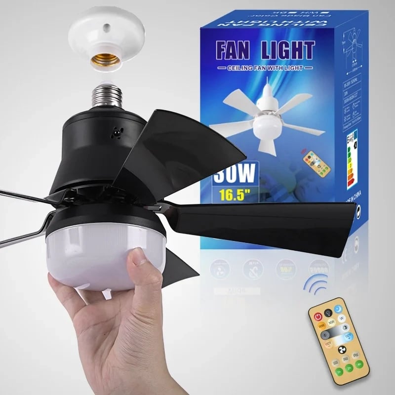 Skanto | 2-in-1 PORTABLE CEILING FAN & LIGHT with Remote Control