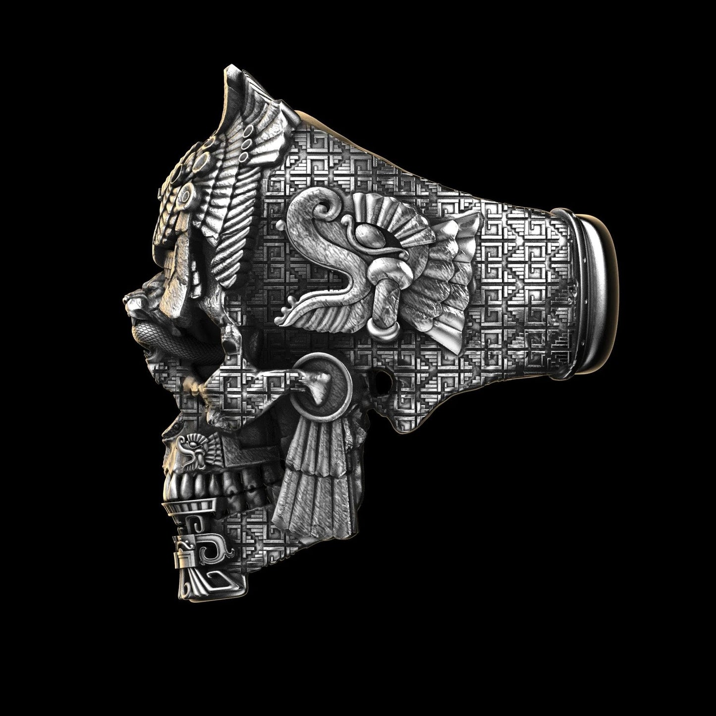 BowLift | Men’s Sterling Silver Skull Ring | GrimSkull Handcrafted Statement Jewelry | 100% Silver