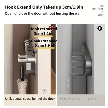 BowLift | Wall Hook Panel Without Drilling – OrganiserenPlus Hidden 5-Hook Rack