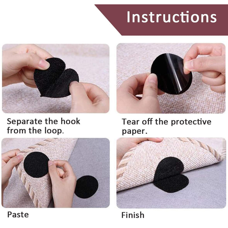 Double-sided Hook Loop Dots Non-slip Fixing Sticker (5 Pairs / Set) | Bowlift