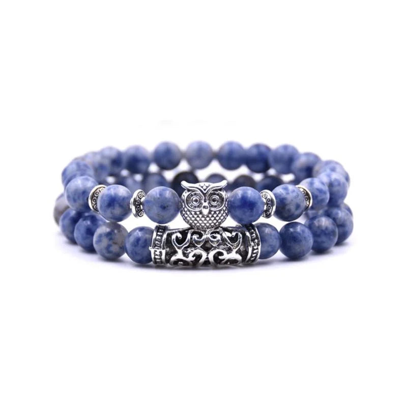 BowLift | Owl Charm Natural Stone Bracelet
