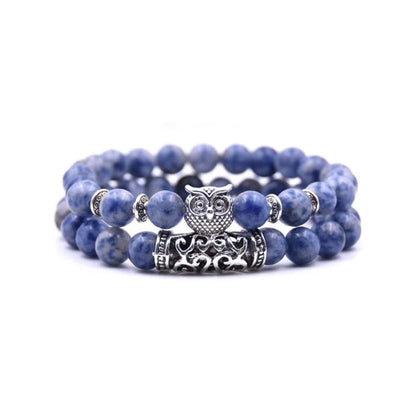 BowLift | Owl Charm Natural Stone Bracelet