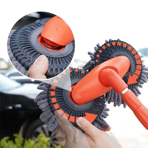 Retractable double-layered car wash brush