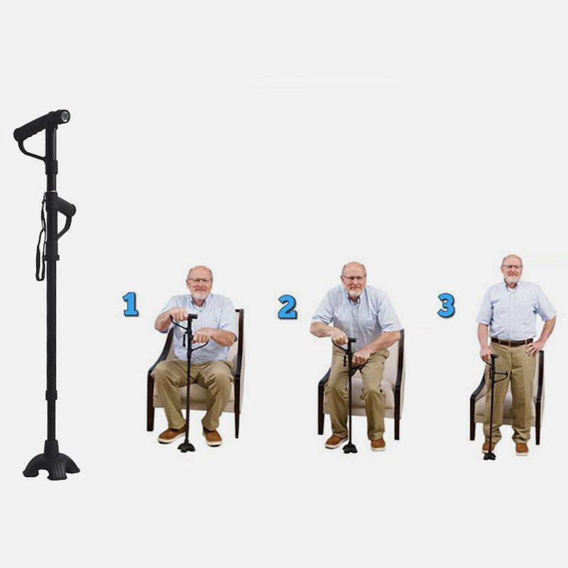 BowLift | Non-slip collapsible walking cane with LED light