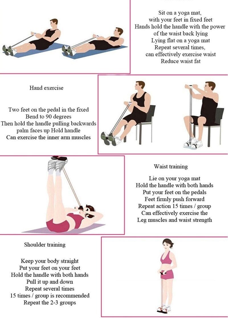 Skanto | 21 Fitness Resistance Band - 4 Tube Pedal Ankle Puller