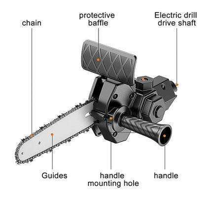 Skanto | 6-Inch Electric Drill Modified to Electric Chainsaw Drill Attachment
