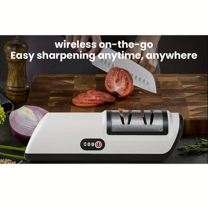 Skanto Skanto | Electric Knife Sharpener – Multifunctional Household Knife Sharpener, Fully Automatic USB Charging with 2 Speed Settings for Kitchen Use