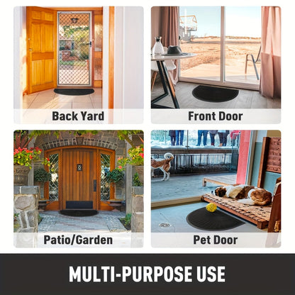 Semi-circular rubber doormat – Durable and non-slip for indoor and outdoor use | Bowlift