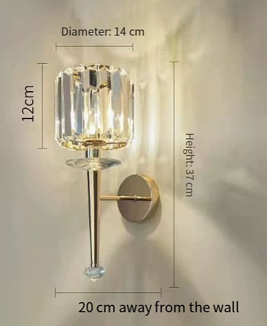 BowLift | 1 Bulb Cylindrical Wall Light Modernist Style Clear Glass Wall Light Sconce with Crystal Decoration in Chrome Finish