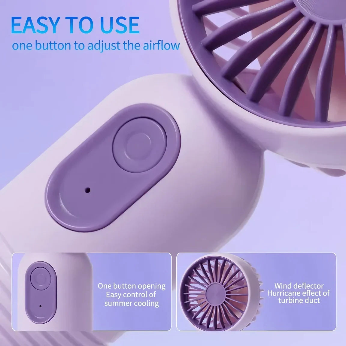 USB rechargeable Mini portable fan with 3 speeds | Karnz