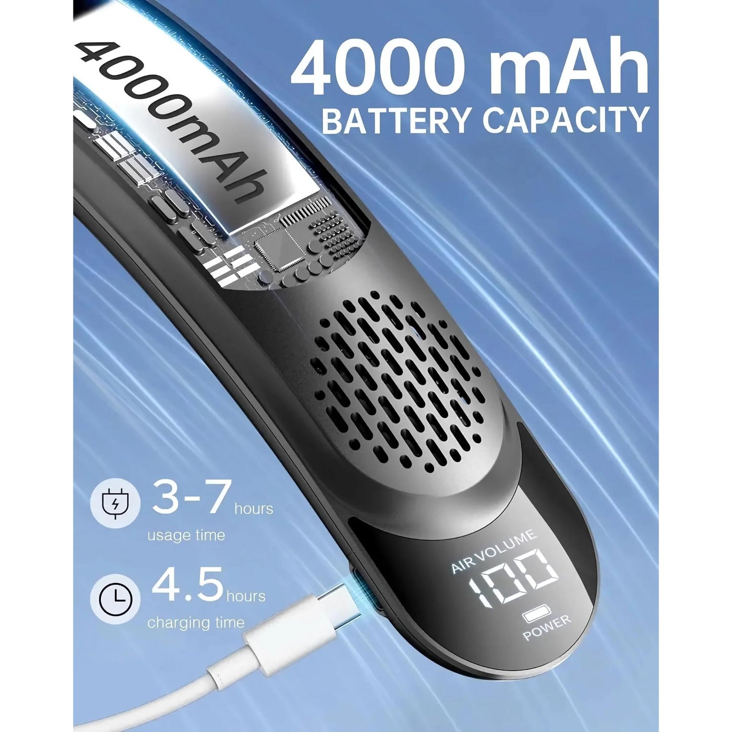 Portable Neck Fan with Rechargeable Cooling for Outdoor Sports | Bowlift