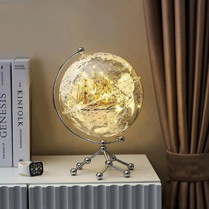 Skanto | Golden Sail World Map Decor LED Light