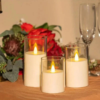 LED candle with remote control & timer in glass design | Kalsten