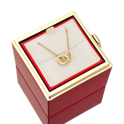Skanto | [Ideal Gift] Eternal Rose Box - With Engraved Necklace & Artificial Rose