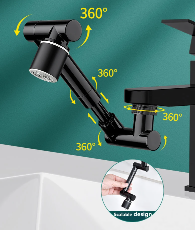 FlexiFlow 360° rotatable and pull-out faucet head Karnz