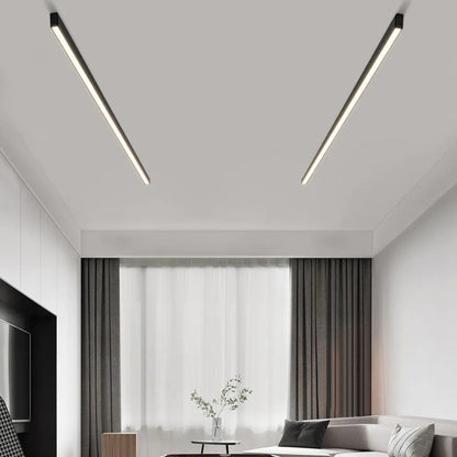 Skanto | Black Metal LED Linear Ceiling Lamp Minimalist Modern Design