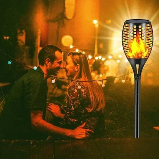 Solar Flame Path Lights – Flickering LED Garden Decoration