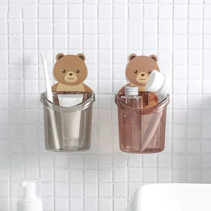 Bear Toothbrush Holder Cup Wall-Mounted Karnz