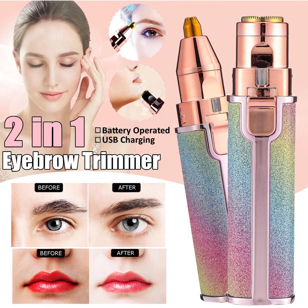 2 in 1 Facial Hair Trimmer with Light Bowlift