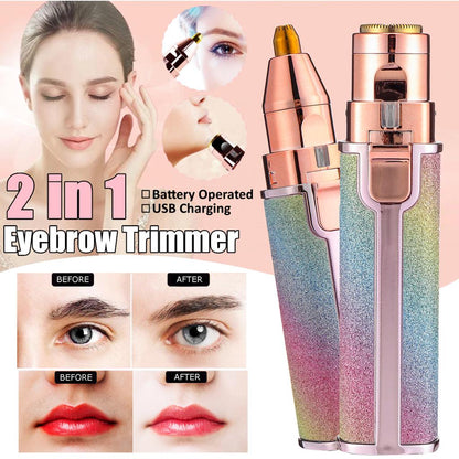 2 in 1 Facial Hair Trimmer with Light Bowlift